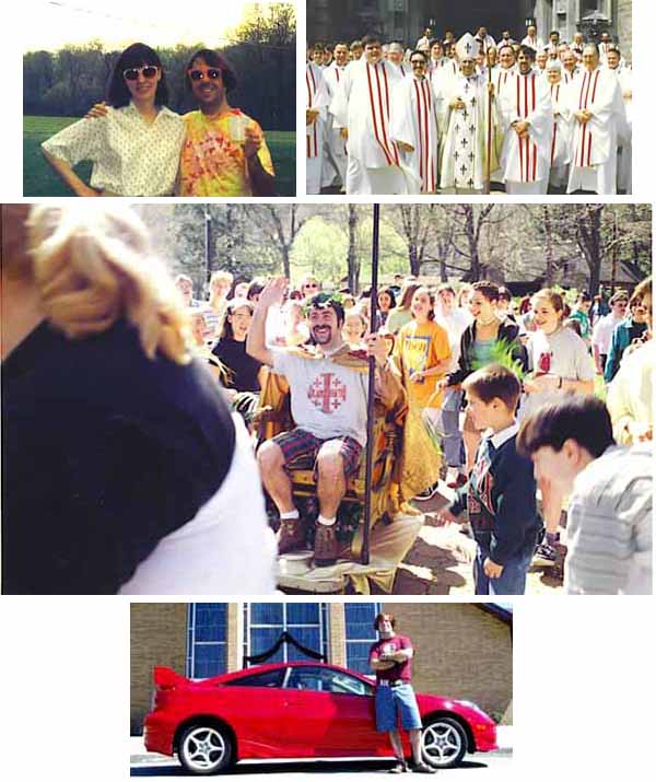 Various photographs of Fr. Robert the punk priest